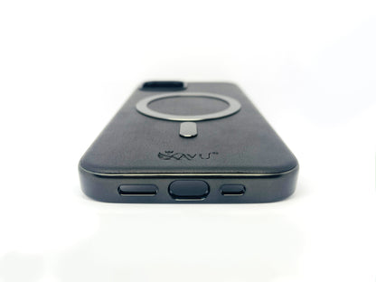 iPhone 15 Leather MagSafe Case Black