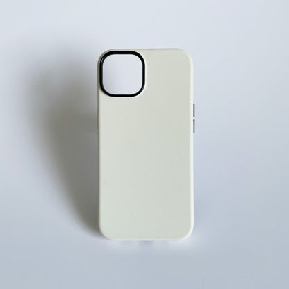 iPhone 14 Leather Case Milky White